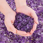 0.88 Lb Amethyst Crushed Stones Crystal Quartz Chips, Natural Tumbled Stones by EZEELAI