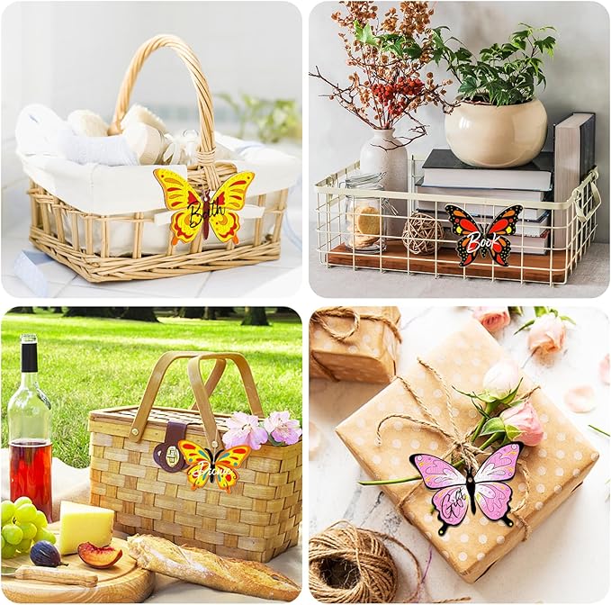 80PCS Wooden Spring Ornaments to Paint Butterfly Cutouts, 8 Styles DIY Blank - Image 5