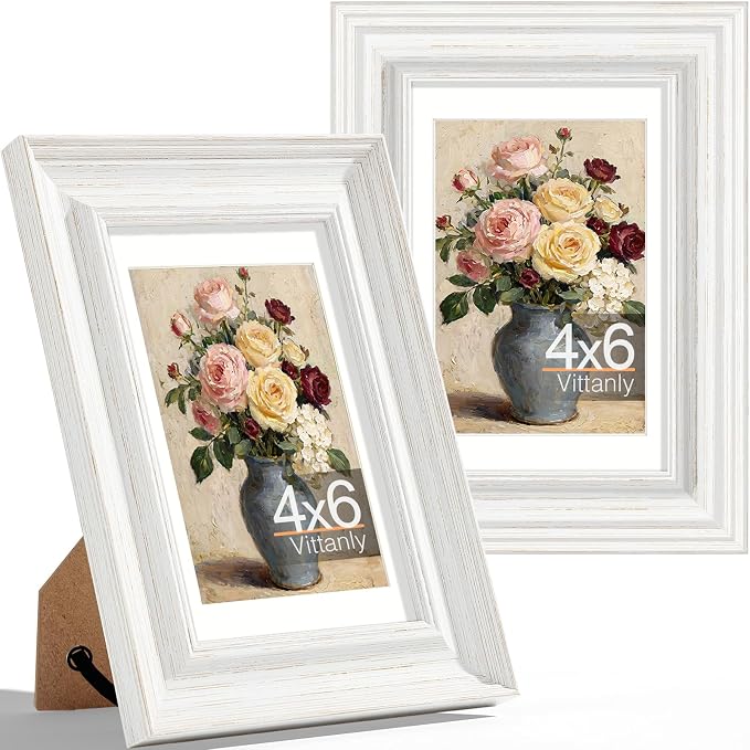 Vittanly 4x6 Picture Frames Set of 2, Ornate Vintage Photo Frame by Vittanly