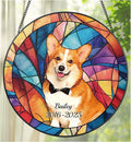 Personalized Pet Portrait Stained Glass Suncatcher, Custom Window Hanging Dog by UNIGIFTIME