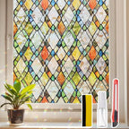 Window Privacy Film Stained Glass 17.5" x 78.7" Rainbow | Static cling – no glue by Unknown