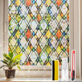 Window Privacy Film Stained Glass 45.2" x 78.7" Rainbow | Static cling – no glue by Unknown