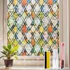 Window Privacy Film Stained Glass 45.2" x 78.7" Rainbow | Static cling – no glue by Unknown