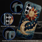 Case for Samsung Galaxy S25 FE, Sun Moon Stars Faux Stained Glass Design Hybrid - Image 6