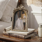 Cuspin Vintage Silver Picture Frame 5x7, Ornate Resin Arched Photo Frame - Image 8