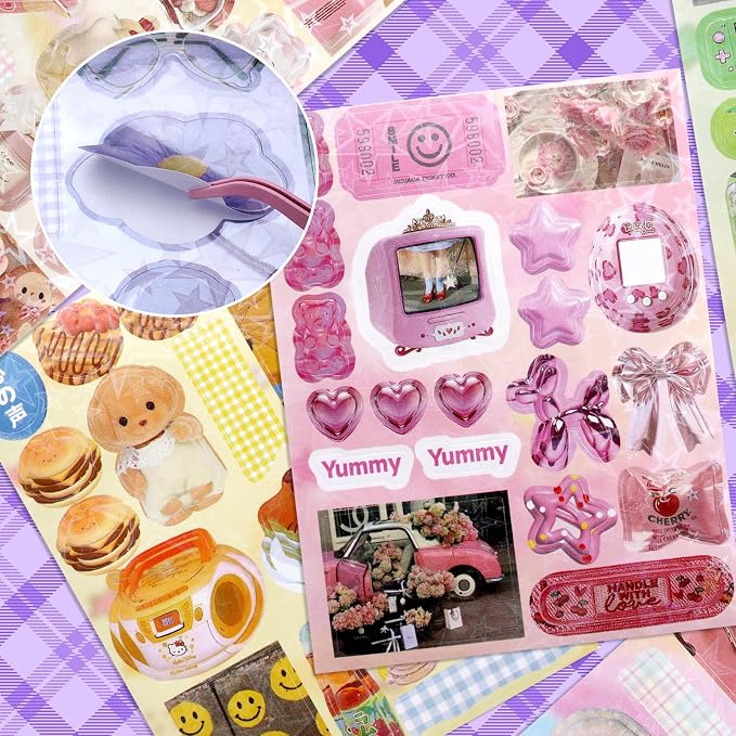 Tmtains 32 Sheets Japanese Manga Style Sticker Book 500+Pcs Heisei Retro - Image 6