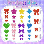 1000PCS Glitter Foam Stickers, Colorful Heart & Bow Stickers, Self-Adhesive - Image 2