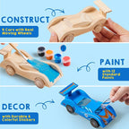Klever Kits 4 DIY Wooden Race Cars-Build & Paint Your Own Wood Craft Kit - Image 2