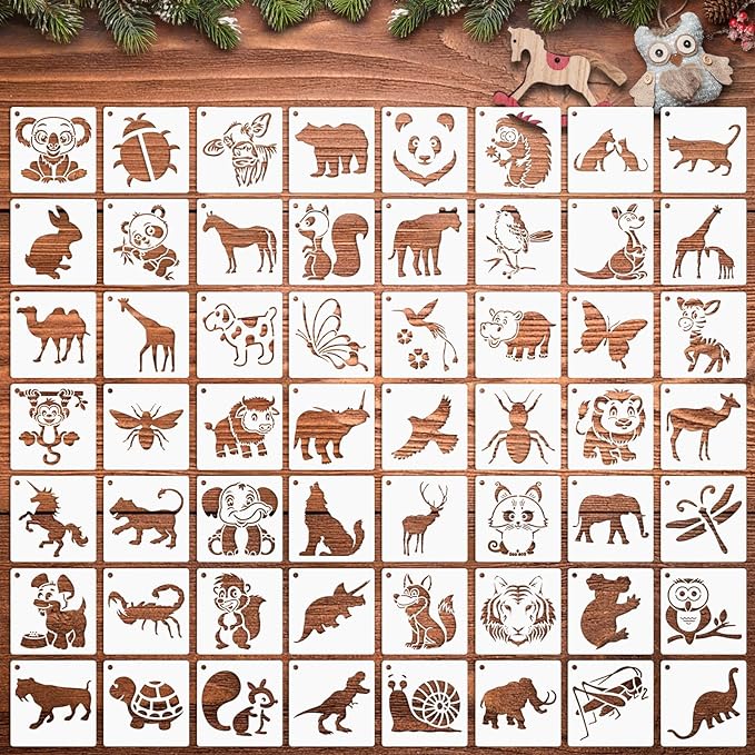 Augshy 56 Pcs Animal Stencils for Painting Craft Drawing Templates for Kids | by Augshy