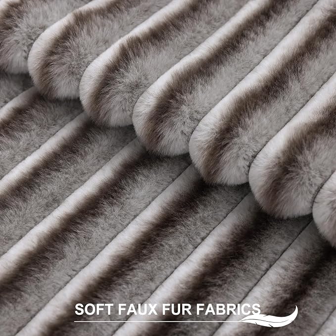Pallene Faux Fur Plush Throw Pillow Covers 20x20 Set of 2, Luxury Soft Fluffy - Image 2