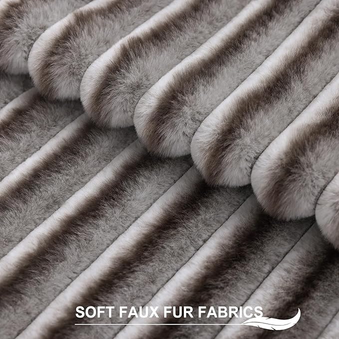 Pallene Faux Fur Plush Throw Pillow Covers 24x24 Set of 2, Luxury Soft Fluffy - Image 2