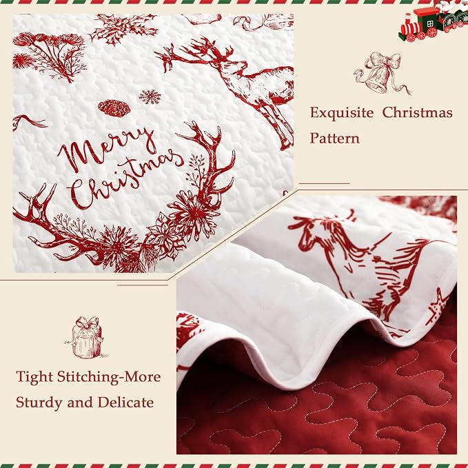Exclusivo Mezcla Reversible Christmas Quilts King Size - Image 4