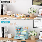 Marbrasse Mesh Pen Holder for Desk, Desk Organizers and Accessories for Office - Image 3