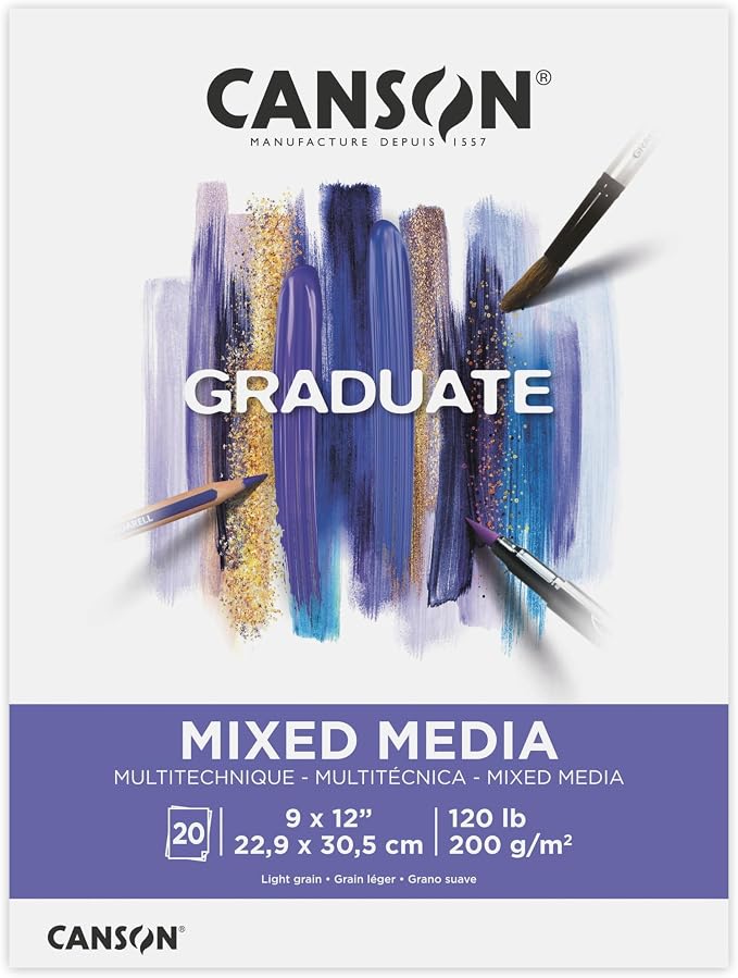Canson Graduate Mixed Media Pad, 9x12 inch, 20 Sheets | Artist Paper by Unknown