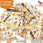HunnmingRe 20 Pcs 10''x10'' Fall Quilting Fabric Square Watercolor Autumn - Image 5