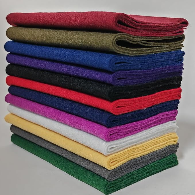XSEINO 12 Rolls 8"x35" 1.4mm Thick Soft Felt Fabric Sheet 12 Assorted Gothic by XSEINOiscreating%EF%BC%81
