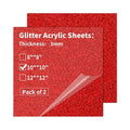 2 PCS 10 x 10 inch Glitter Colored Plexiglass Acrylic Sheets by gdhwcxl