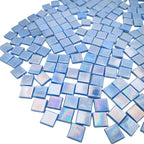 1.1 LB Ice Jade Mosaic Tiles, 0.59“ Square Glass Mosaic Pieces - Image 4