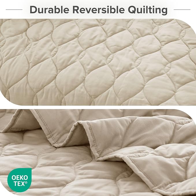 Comfort Spaces Queen Quilt Set Modern Reversible Ogee Coverlet Queen Bedding - Image 4