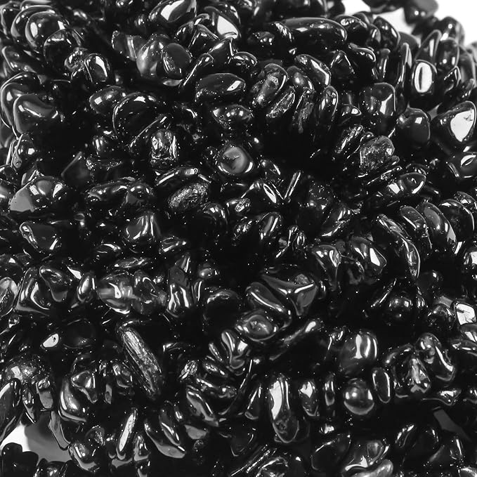 260pcs Natural Black Tourmaline Crystal Beads Chips 5mm to 8mm Irregular - Image 3