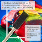 Bates- Foam Paint Brushes, 1 Inch, 50 Pack, Wooden Handle, Sponge Brushes - Image 4