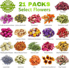 21 Pack Dried Flowers for Candle Making, 100% Natural Dried Herbs Kit for Soap - Image 2