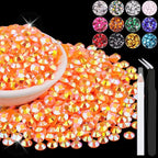 1500PCS 6mm Resin Jelly Rhinestones in Bulk, Bedazzling Flatback Crystals by BELLEBOOST