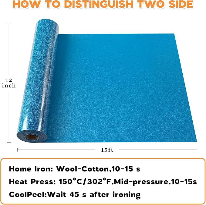 HTVVETUR Glitter Heat Transfer Vinyl - Image 2