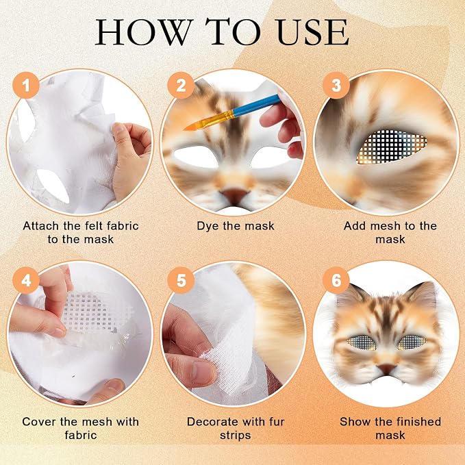 Seenelling DIY Therian Mask Kit Blank Cat Mask - Image 4