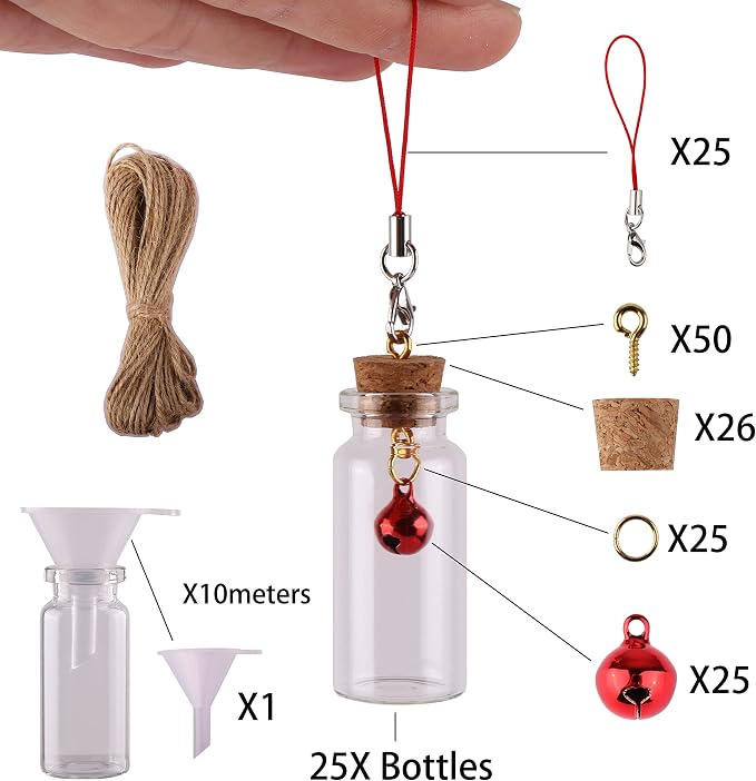 MaxMau 25pcs Small Glass Bottles - Image 2