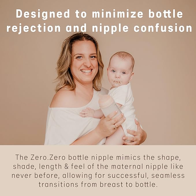 Suavinex Zero.Zero Slow Flow Asymmetrical Silicone Nipple, 2 Pack (0m+), Deep