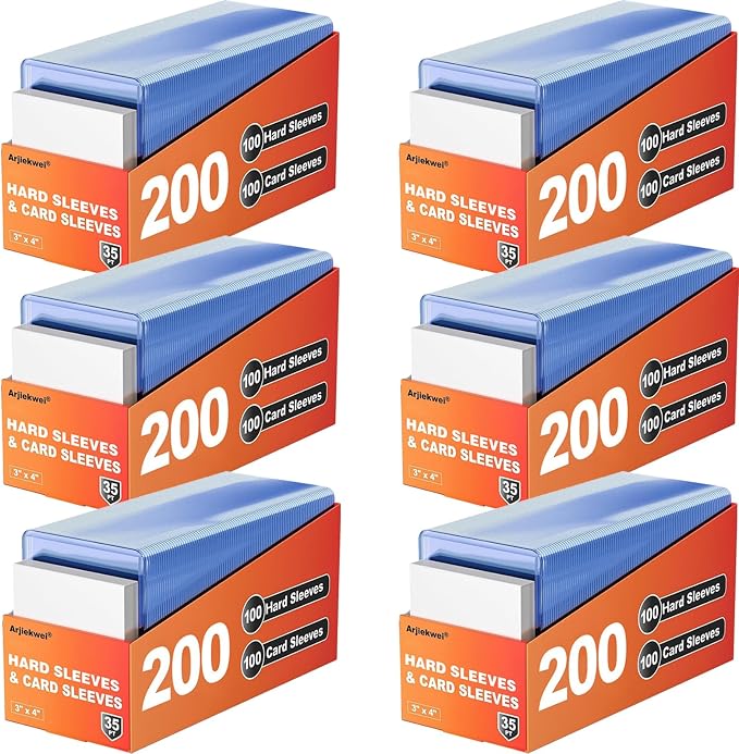 1200 Card Sleeves Hard Plastic, Arjiekwei 3"X 4" Baseball Cards Protectors by Arjiekwei