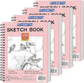 FIXSMITH 9"X12" Pink Sketch Book, 400 Sheets Spiral Sketchbook, Acid Free by FIXSMITH
