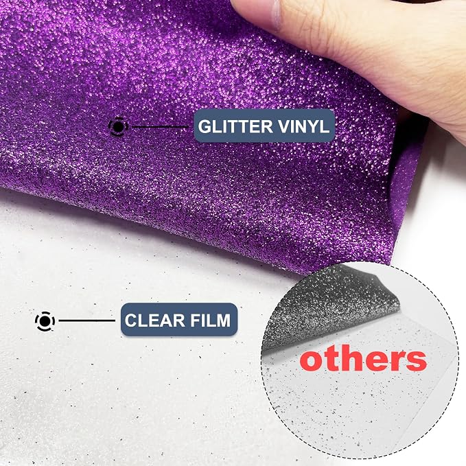 Purple Glitter Heat Transfer Vinyl 12" x 15 ft HTV - Image 4
