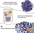 Youway Style Iridescent Cobalt Blue Glass Mosaic Tiles - Image 8