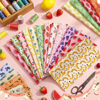 HunnmingRe 20 Pcs 10''x10'' Summer Fruit Quilting Fabric Square Lemon - Image 3
