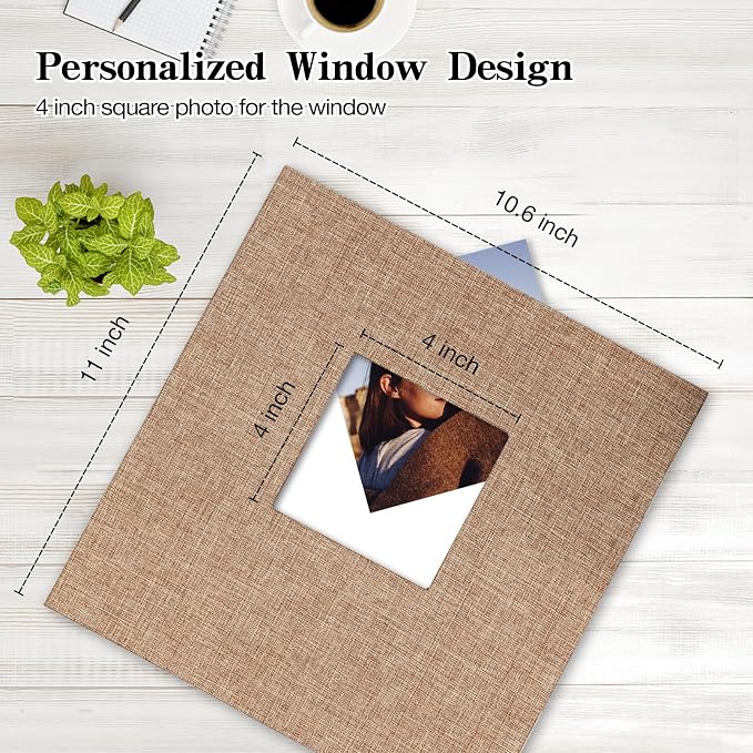 potricher Large Photo Album Self Adhesive 4x6 5x7 8x10 Pictures Linen Cover 80 - Image 2