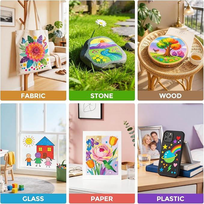 Betem 24 Colors Dual Tip Acrylic Paint Markers, Fabric Decorating Kits Premium - Image 5