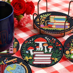 TDOOW Diamond Art Painting Coasters 8 Pcs Colorful Book Diamond Art Coasters - Image 2