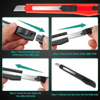 DIYSELF 24Pack Box Cutters Utility Knife Box Cutter Retractable, Extended Use - Image 6