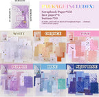 156Sheets Textured Scrapbook Paper & Mesh Fabric Assorted Set+30 Buttons - Image 4