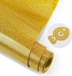 Gold Glitter HTV Heat Transfer Vinyl, Glitter Iron on Vinyl Roll 10" x 8ft | by MEVOREW