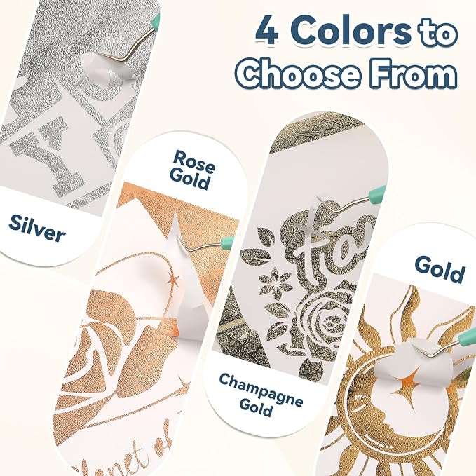 HTVRONT Textured Metallic Permanent Vinyl, Silhouette, Cameo Cutters, - Image 2