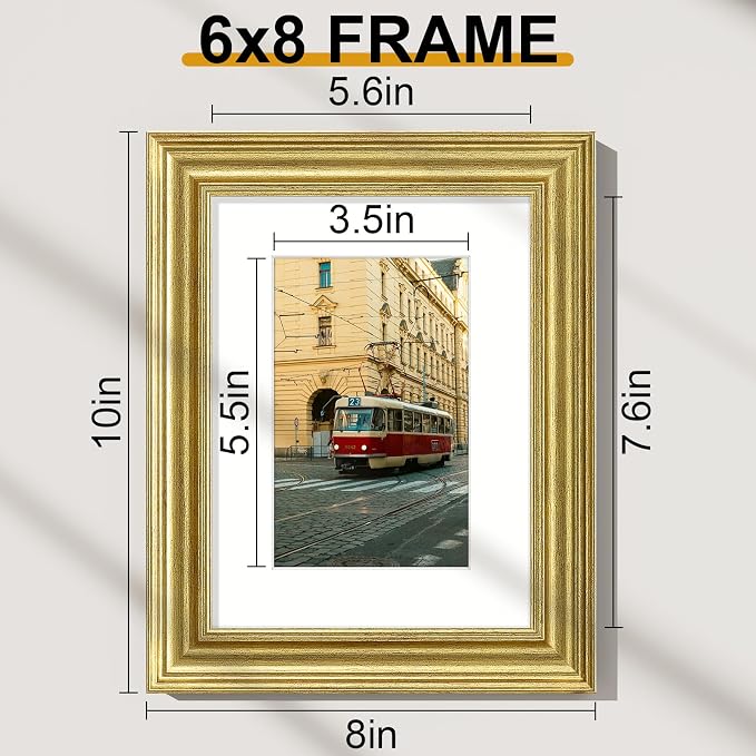 Vittanly 6x8 Picture Frames Set of 2, Ornate Vintage Photo Frame - Image 2