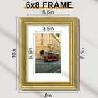 Vittanly 6x8 Picture Frames Set of 2, Ornate Vintage Photo Frame - Image 2
