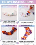 Syhood White Cotton Crew Socks for Tie dye Party Casual Soft Cushion Novelty - Image 3