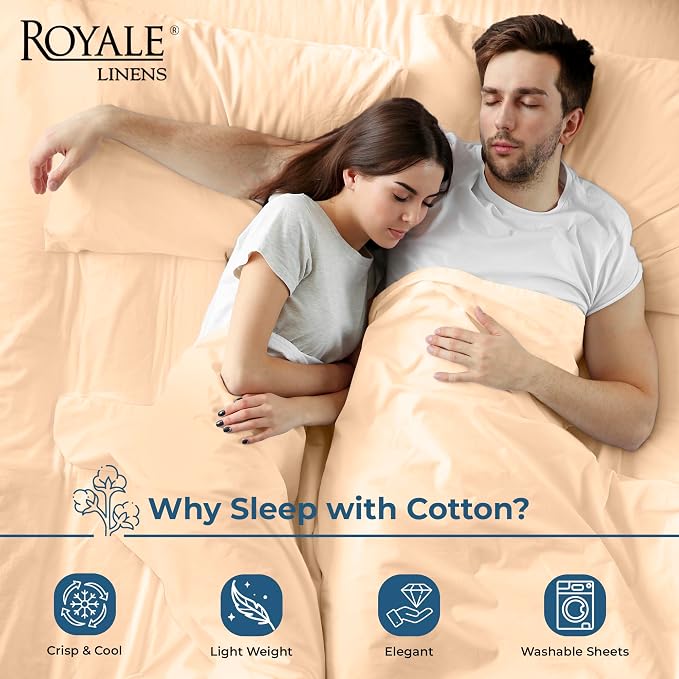 Royale Linens 100% Organic Cotton Twin XL Flat Sheet Only - Image 3