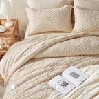 Zzlpp Queen Comforter Set 7 Pieces, Tufted Boho Bedding Set - Image 3