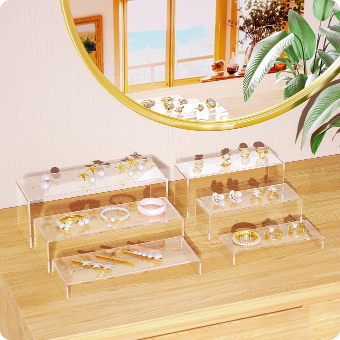 NIUBEE Acrylic Display Riser, Collectibles Display Stands Shelf - Image 2