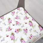 Pack and Play Sheets Girl Red Floral, Compatible - Image 2